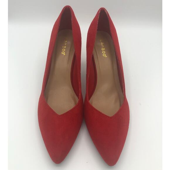Bamboo Desiree Red Heels | Women's Size 8 - Picture 2 of 7